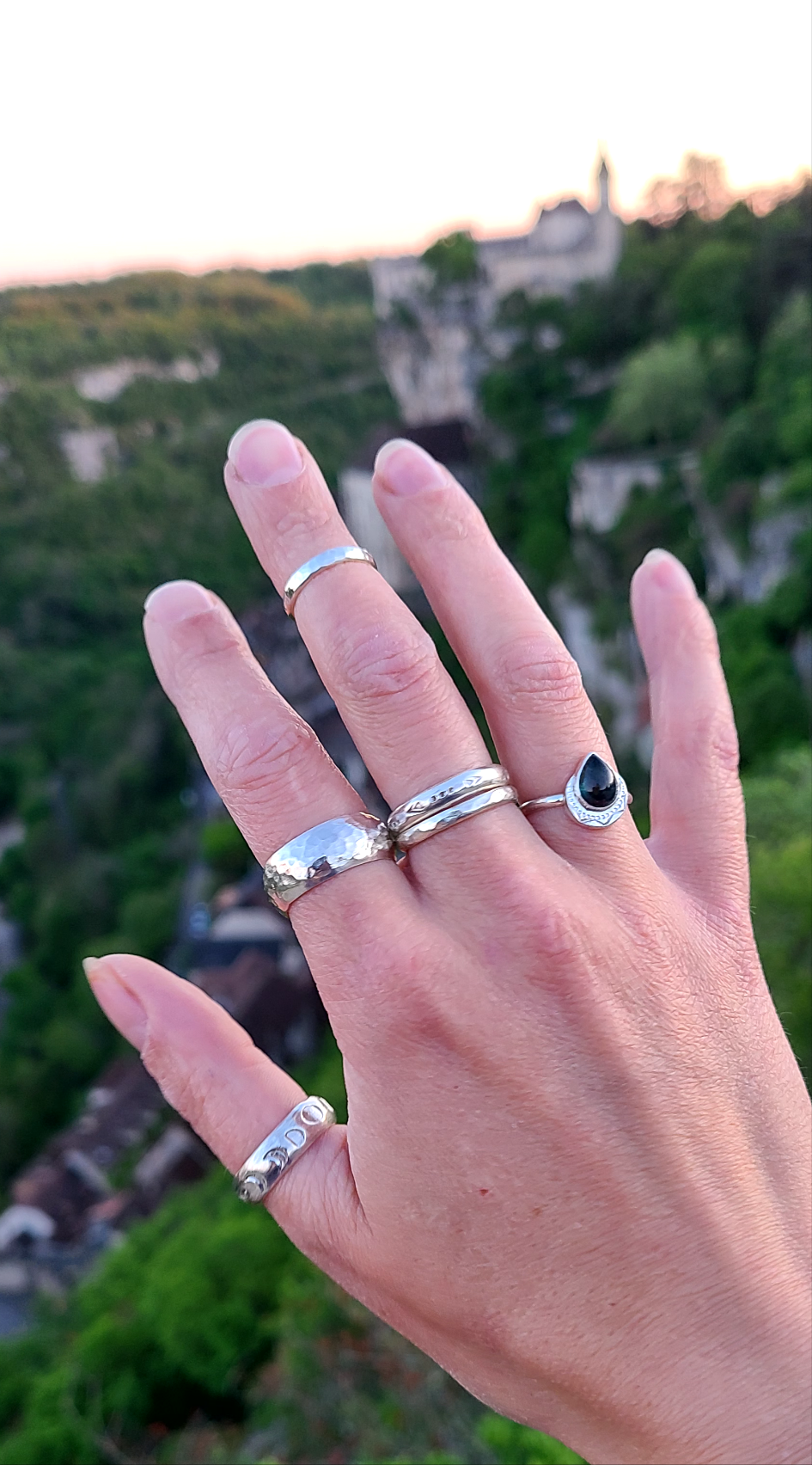 Bague Phases de lune (bombée)