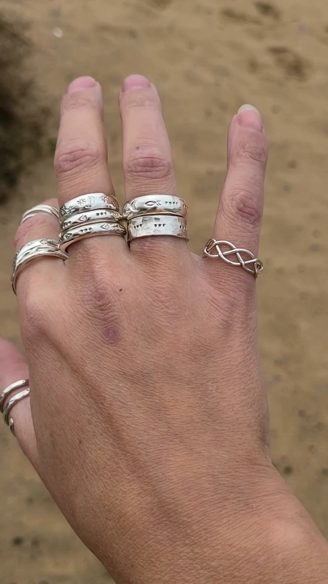 Bague Phases de lune (bombée)