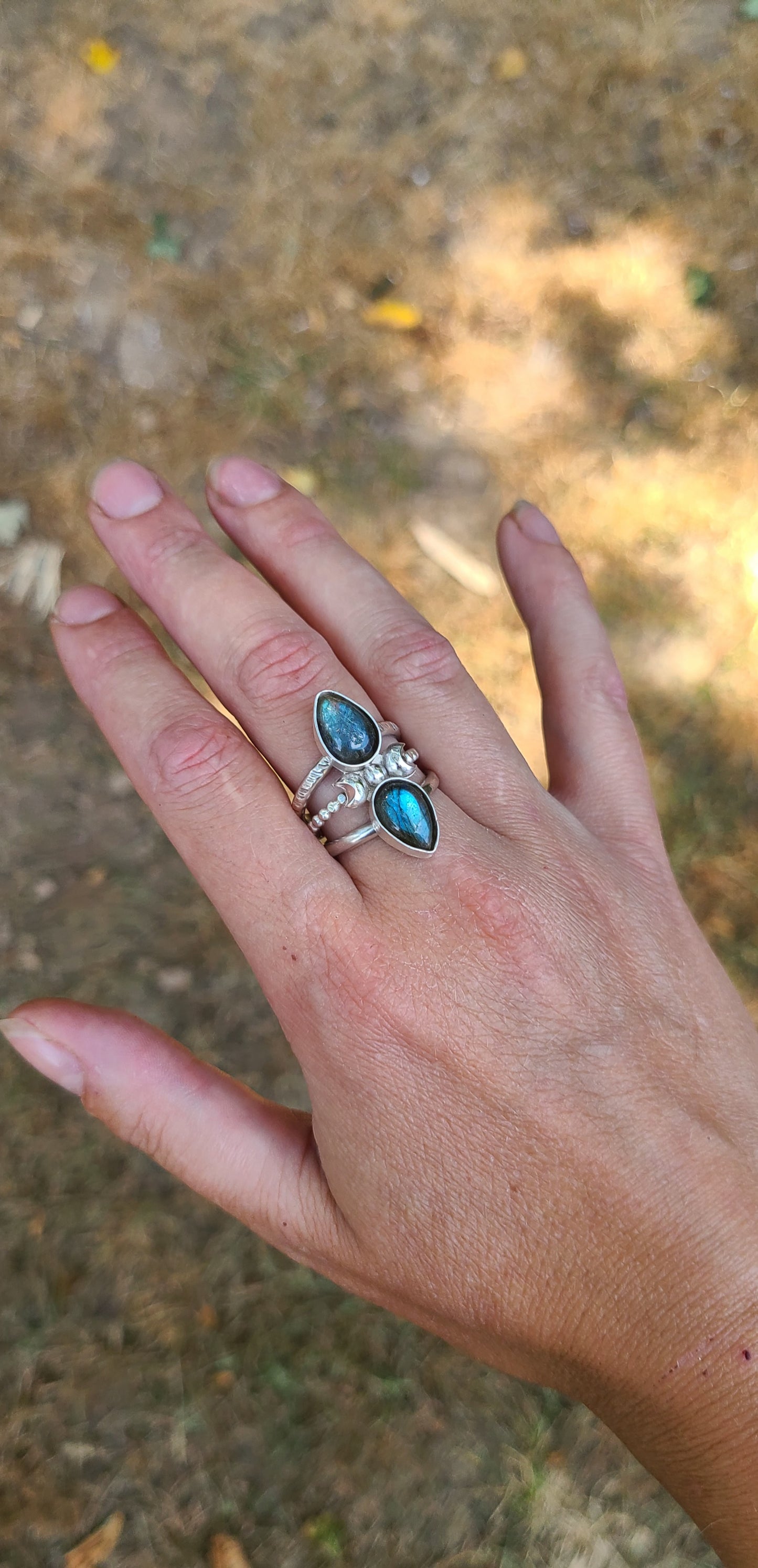 Bague Bleuet et ses labradorites