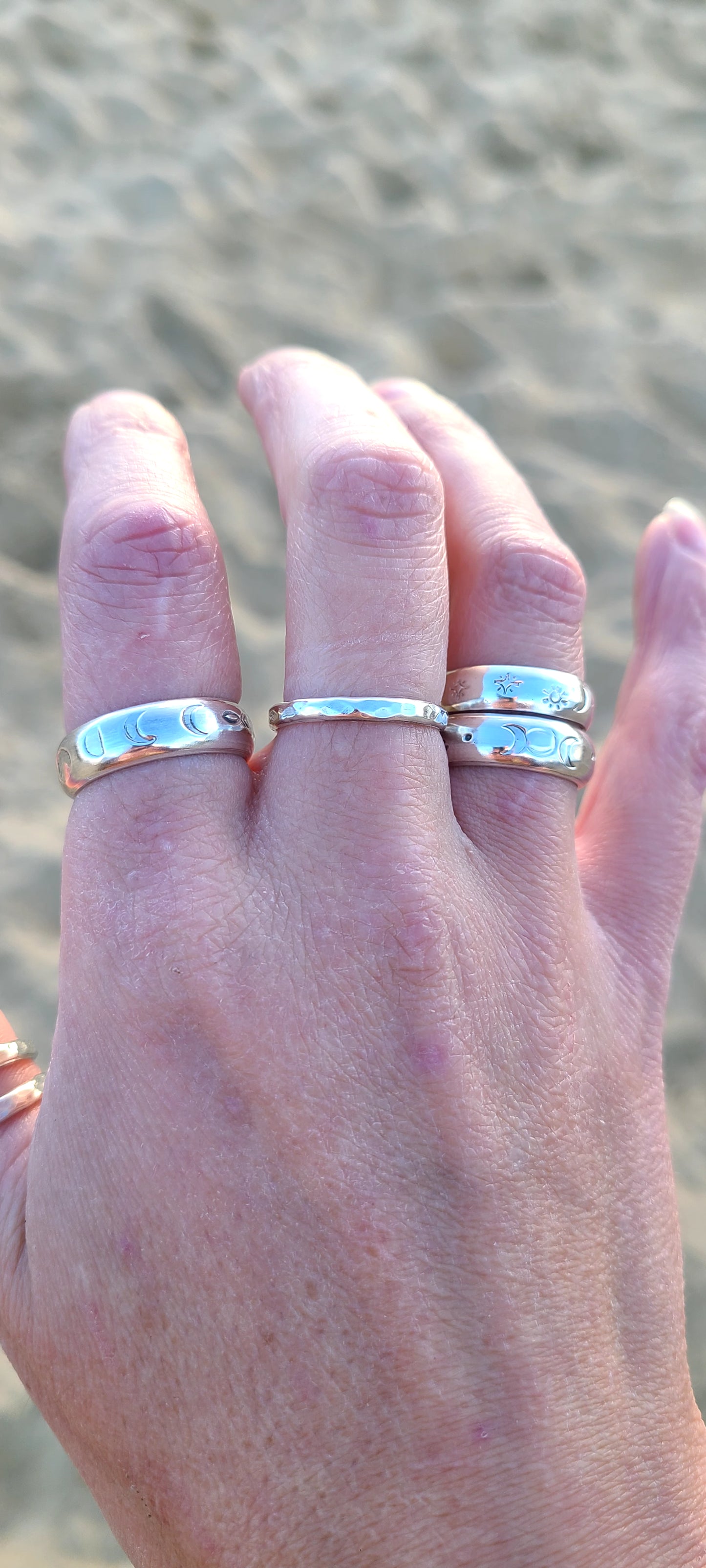 Bague Phases de lune (bombée)