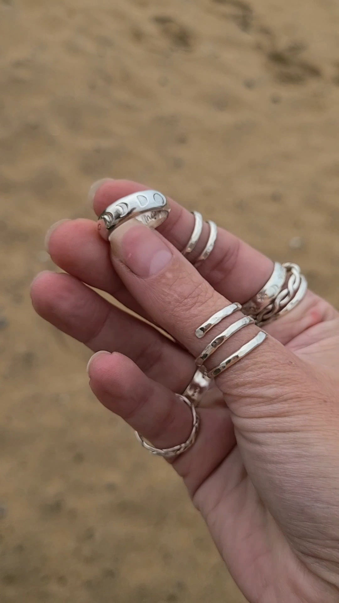 Bague Phases de lune (bombée)