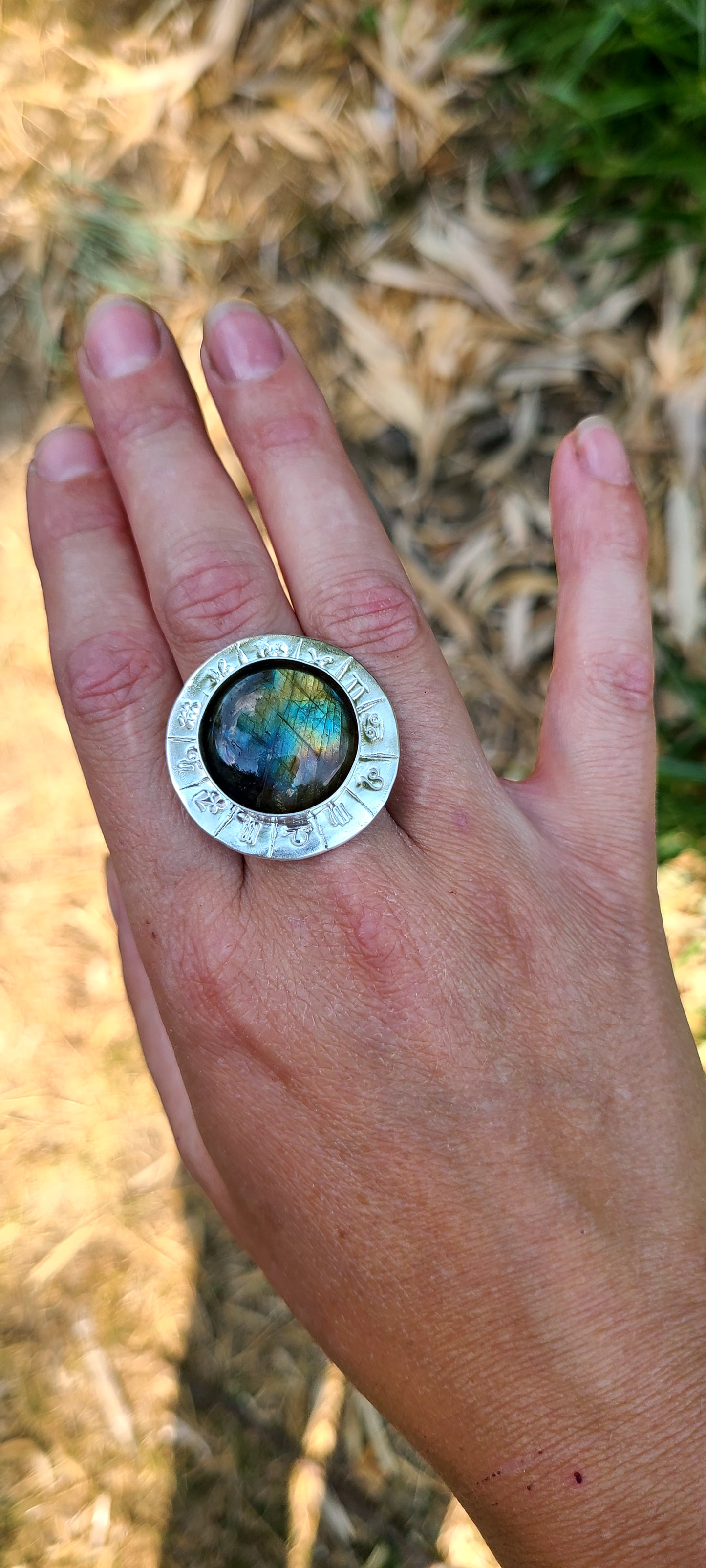 Bague Nigelle et sa labradorite