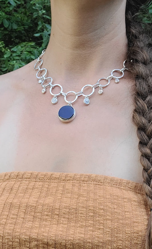Collier Cyclique Obsidienne
