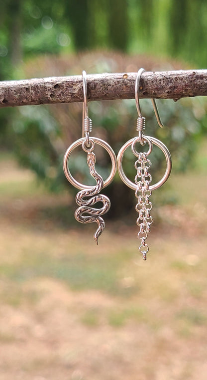 Boucles d'oreilles Asymétriques Serpent