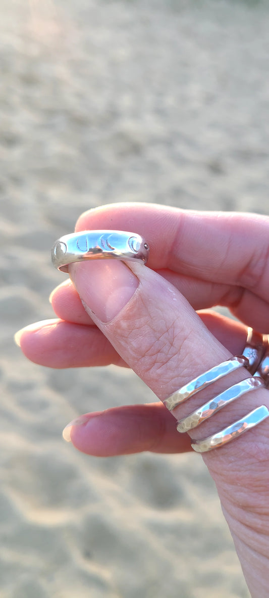 Bague Phases de lune (bombée)