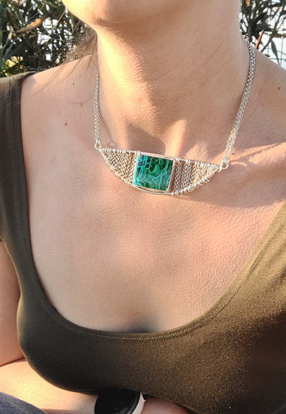 Collier Brume et sa Chrysocolle à Malachite