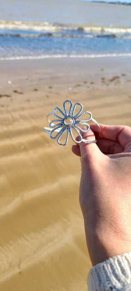 Flower Power- Jonc sertie d'une Citrine