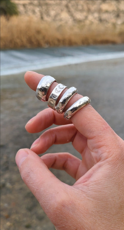 Anneau Extra large martelé