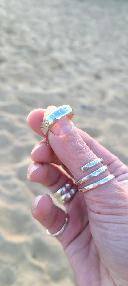Bague Phases de lune (bombée)
