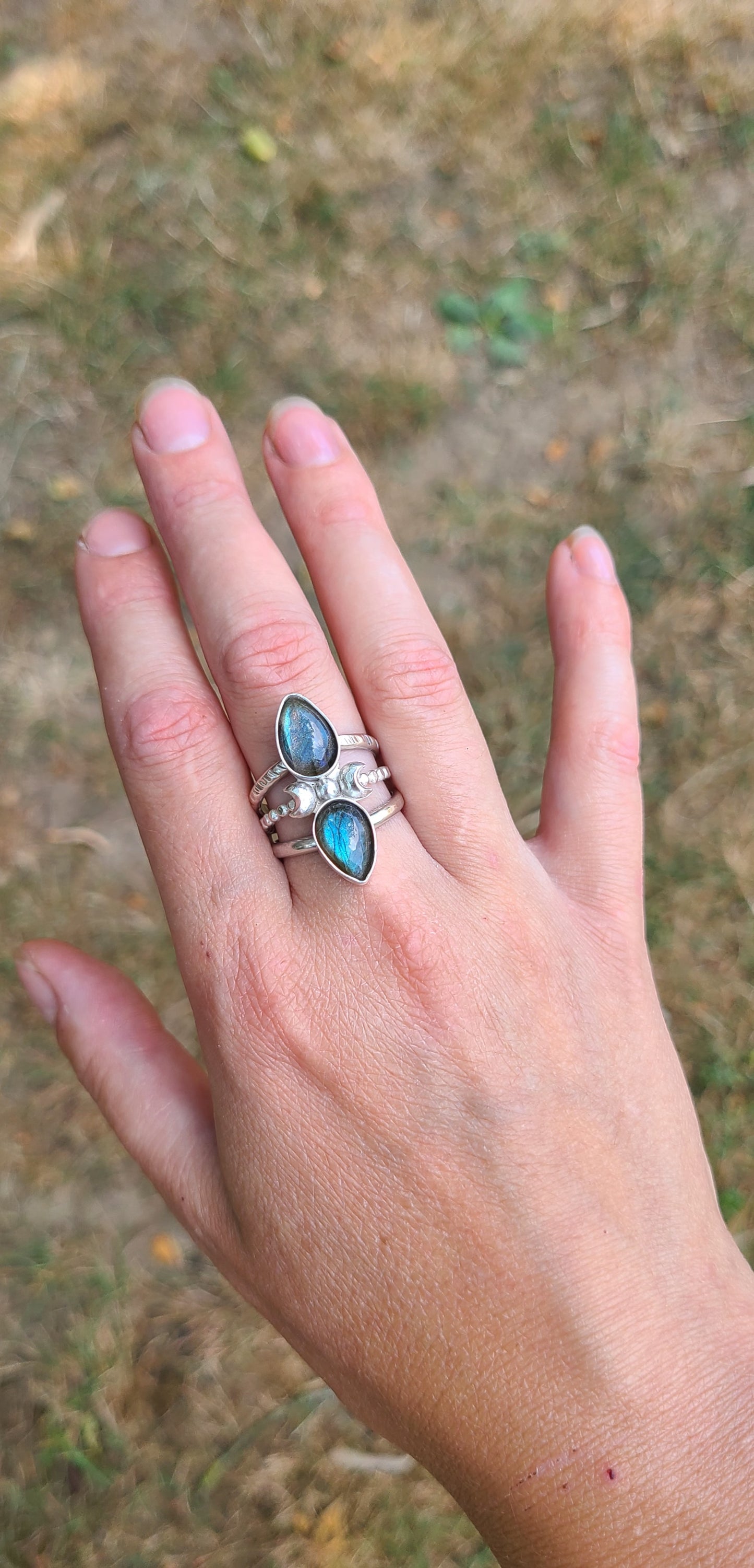 Bague Bleuet et ses labradorites
