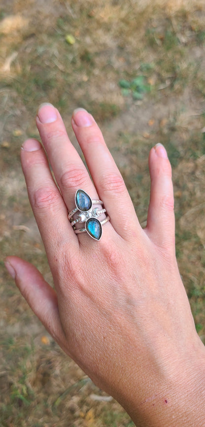Bague Bleuet et ses labradorites