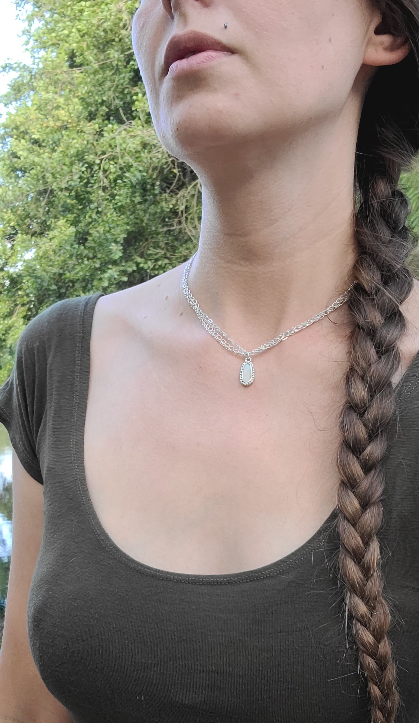 Collier Orchis et son Opale