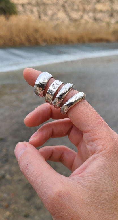 Bague Phases de lune (Plate)
