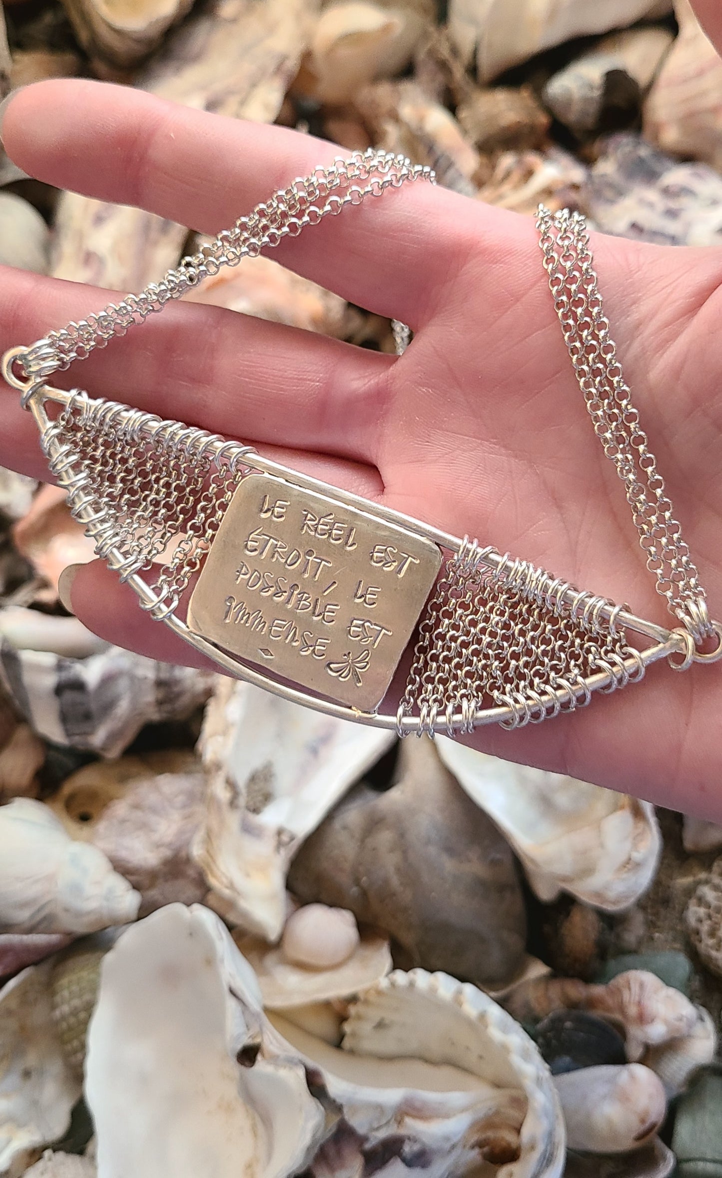 Collier Brume et sa Chrysocolle à Malachite