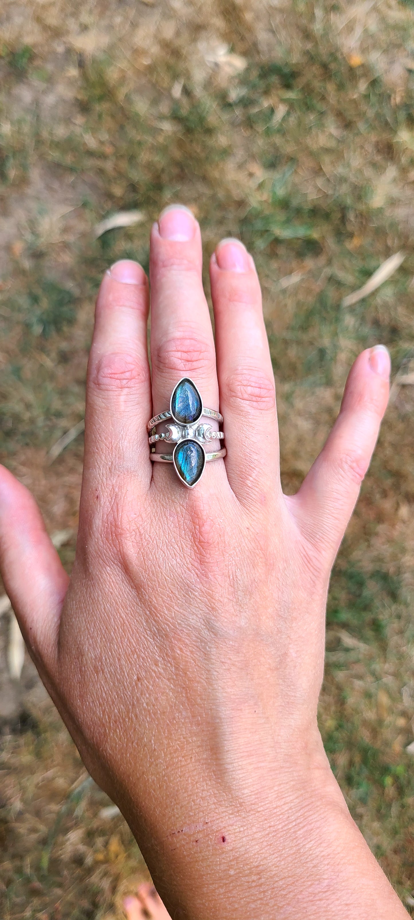 Bague Bleuet et ses labradorites