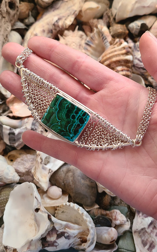 Collier Brume et sa Chrysocolle à Malachite