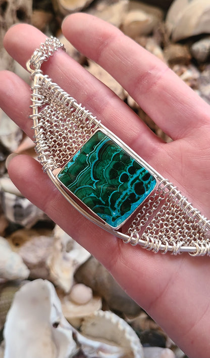 Collier Brume et sa Chrysocolle à Malachite