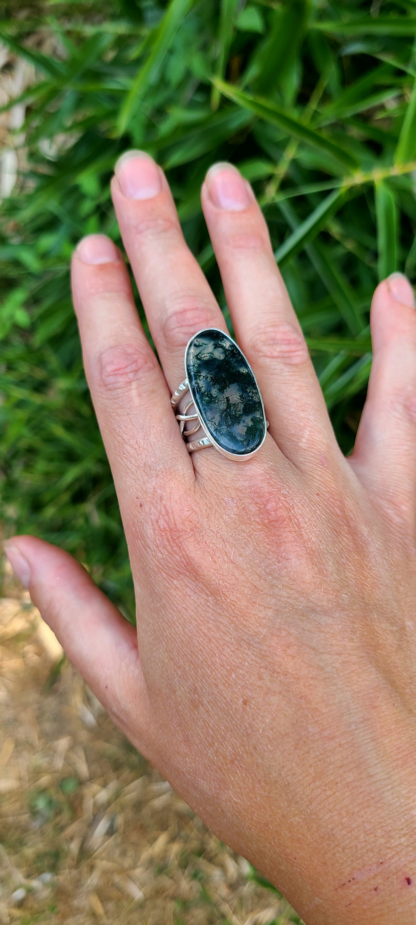 Bague Zinnia et son Agate Mousse