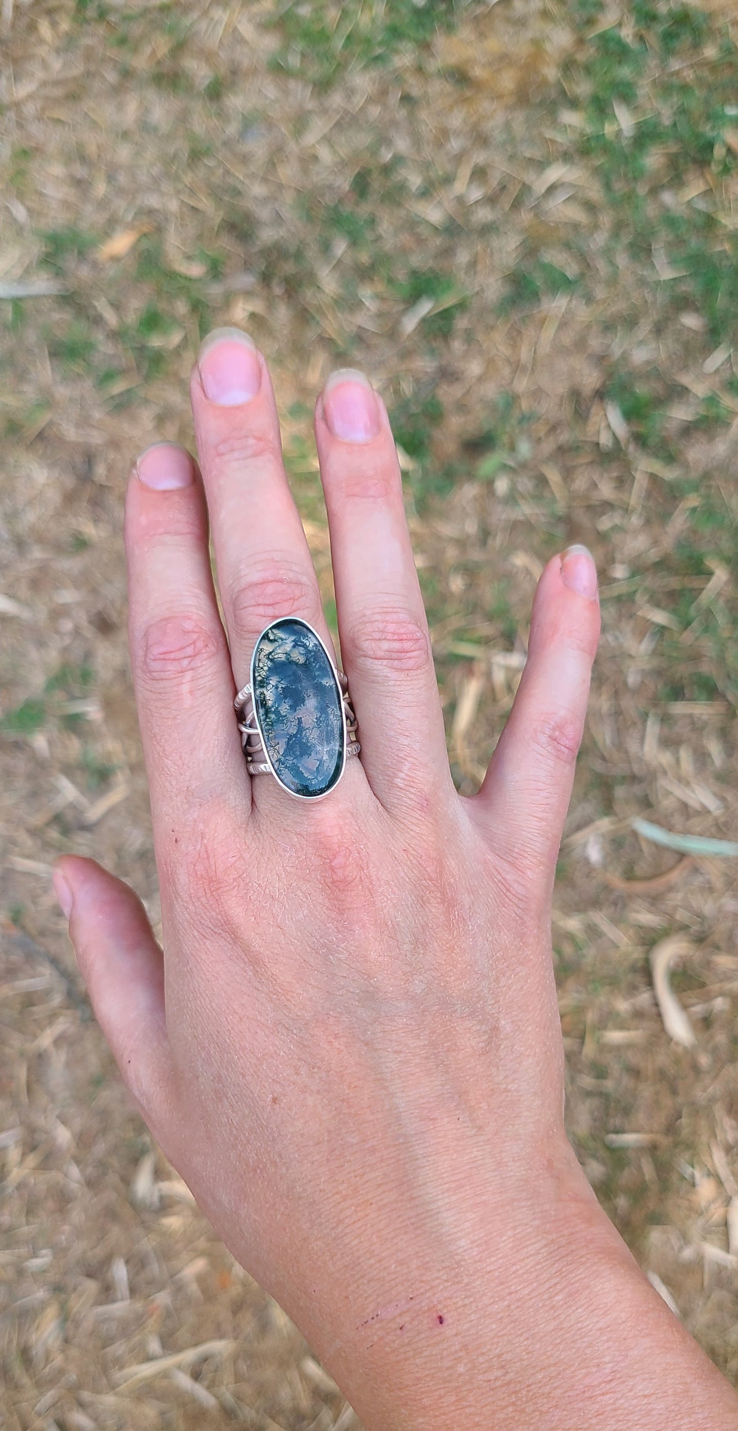 Bague Zinnia et son Agate Mousse
