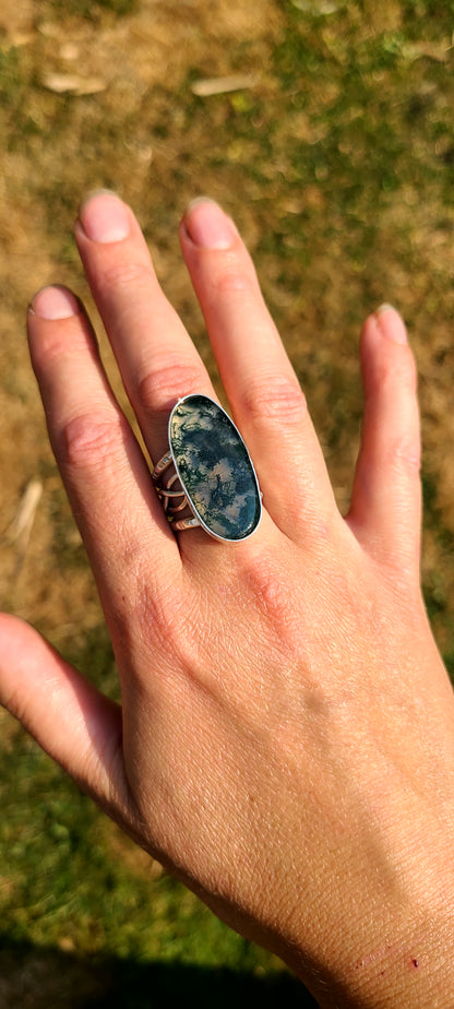 Bague Zinnia et son Agate Mousse